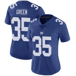 Women's Art Green New York Giants No.35 Limited Team Color Vapor Untouchable Jersey - Royal