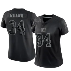 Women's Azizi Hearn New York Giants No.34 Limited Reflective Jersey - Black