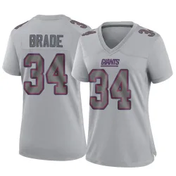 Women's Beau Brade New York Giants No.34 Game Atmosphere Fashion Jersey - Gray