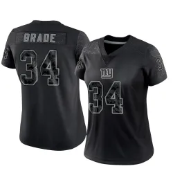 Women's Beau Brade New York Giants No.34 Limited Reflective Jersey - Black