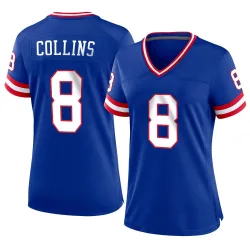 Women's Beaux Collins New York Giants No.8 Game Classic Jersey - Royal