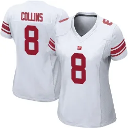 Women's Beaux Collins New York Giants No.8 Game Jersey - White
