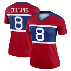 Women's Beaux Collins New York Giants No.8 Legend Century Alternate Jersey - Red