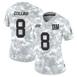 Women's Beaux Collins New York Giants No.8 Limited 2024 Salute to Service Jersey - Arctic Camo