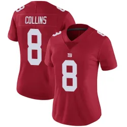Women's Beaux Collins New York Giants No.8 Limited Alternate Vapor Untouchable Jersey - Red