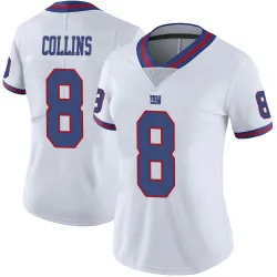 Women's Beaux Collins New York Giants No.8 Limited Color Rush Jersey - White