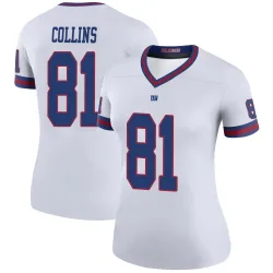Women's Beaux Collins New York Giants No.81 Legend Color Rush Jersey - White