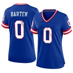 Women's Ben Barten New York Giants No.0 Game Classic Jersey - Royal