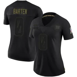 Women's Ben Barten New York Giants No.0 Limited 2020 Salute To Service Jersey - Black