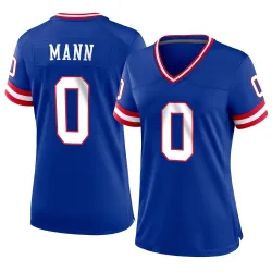 Women's Ben Mann New York Giants No.0 Game Classic Jersey - Royal