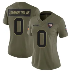 Women's Bobby Jamison-Travis New York Giants No.0 Limited 2025 Salute to Service Jersey - Olive