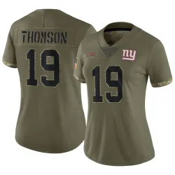 Women's Bobby Thomson New York Giants No.19 Limited 2022 Salute To Service Jersey - Olive