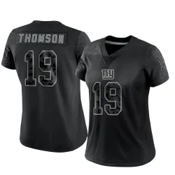 Women's Bobby Thomson New York Giants No.19 Limited Reflective Jersey - Black