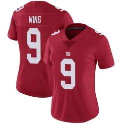Women's Brad Wing New York Giants No.9 Limited Alternate Vapor Untouchable Jersey - Red
