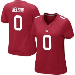 Women's Braylen Nelson New York Giants No.0 Game Alternate Jersey - Red