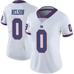 Women's Braylen Nelson New York Giants No.0 Limited Color Rush Jersey - White