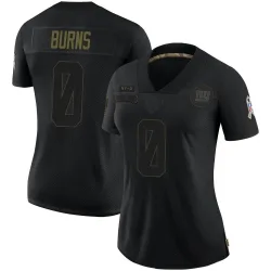 Women's Brian Burns New York Giants No.0 Limited 2020 Salute To Service Jersey - Black