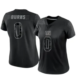 Women's Brian Burns New York Giants No.0 Limited Reflective Jersey - Black