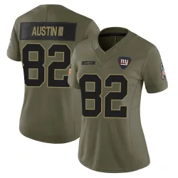Women's Calvin Austin III New York Giants No.82 Limited 2025 Salute to Service Jersey - Olive