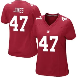 Women's Cam Jones New York Giants No.47 Game Alternate Jersey - Red