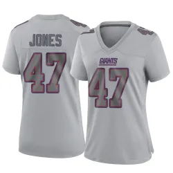 Women's Cam Jones New York Giants No.47 Game Atmosphere Fashion Jersey - Gray
