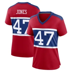 Women's Cam Jones New York Giants No.47 Game Century Alternate Jersey - Red