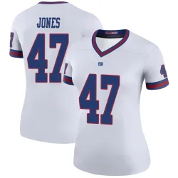 Women's Cam Jones New York Giants No.47 Legend Color Rush Jersey - White