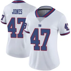 Women's Cam Jones New York Giants No.47 Limited Color Rush Jersey - White