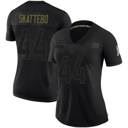 Women's Cam Skattebo New York Giants No.44 Limited 2020 Salute To Service Jersey - Black
