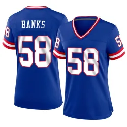 Women's Carl Banks New York Giants No.58 Game Classic Jersey - Royal