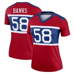 Women's Carl Banks New York Giants No.58 Legend Century Alternate Jersey - Red