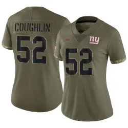 Women's Carter Coughlin New York Giants No.52 Limited 2022 Salute To Service Jersey - Olive