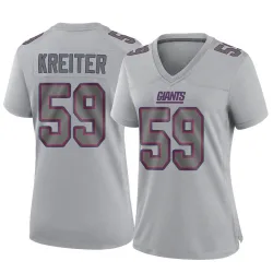 Women's Casey Kreiter New York Giants No.59 Game Atmosphere Fashion Jersey - Gray