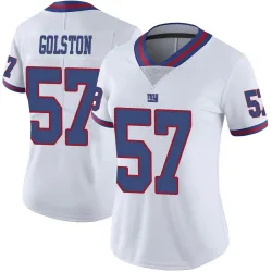 Women's Chauncey Golston New York Giants No.57 Limited Color Rush Jersey - White