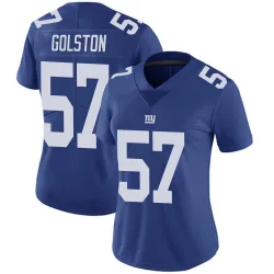 Women's Chauncey Golston New York Giants No.57 Limited Team Color Vapor Untouchable Jersey - Royal