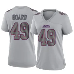 Women's Chris Board New York Giants No.49 Game Atmosphere Fashion Jersey - Gray