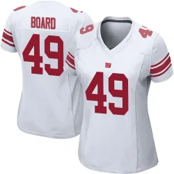 Women's Chris Board New York Giants No.49 Game Jersey - White