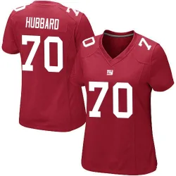 Women's Chris Hubbard New York Giants No.70 Game Alternate Jersey - Red