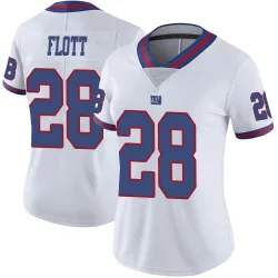 Women's Cor'Dale Flott New York Giants No.28 Limited Color Rush Jersey - White