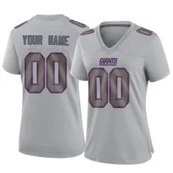 Women's Custom New York Giants No.00 Game Atmosphere Fashion Jersey - Gray