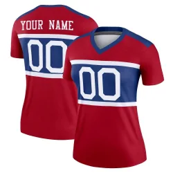 Women's Custom New York Giants No.00 Legend Century Alternate Jersey - Red