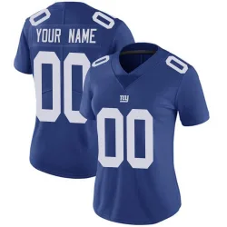Women's Custom New York Giants No.00 Limited Team Color Vapor Untouchable Jersey - Royal