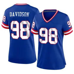 Women's D.J. Davidson New York Giants No.98 Game Classic Jersey - Royal