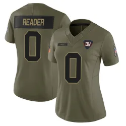 Women's DJ Reader New York Giants No.0 Limited 2025 Salute to Service Jersey - Olive