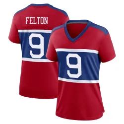 Women's Da'Quan Felton New York Giants No.9 Game Century Alternate Jersey - Red