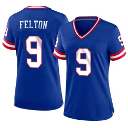 Women's Da'Quan Felton New York Giants No.9 Game Classic Jersey - Royal