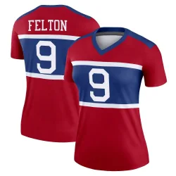 Women's Da'Quan Felton New York Giants No.9 Legend Century Alternate Jersey - Red