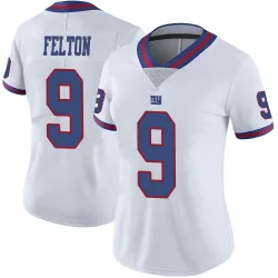 Women's Da'Quan Felton New York Giants No.9 Limited Color Rush Jersey - White