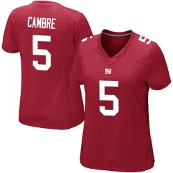 Women's Dalen Cambre New York Giants No.5 Game Alternate Jersey - Red