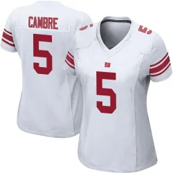 Women's Dalen Cambre New York Giants No.5 Game Jersey - White